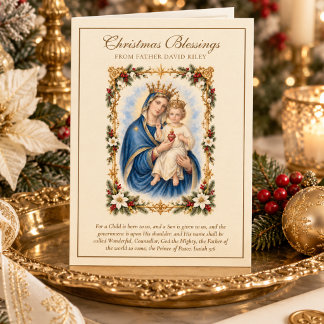 Jesus en Onze Lieve Vrouw van het Heilig Hart bloe Feestdagen Kaart