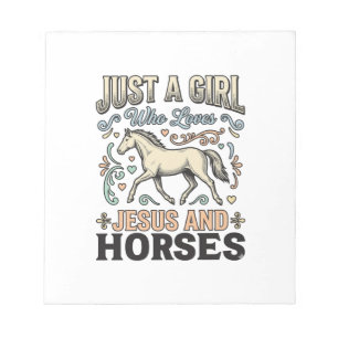 Jesus En Paarden Meisje Vintage Paard Gelooft Shir Notitieblok