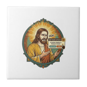 Jesus Ergerlijke Software-update Pop-up Kantoor Hu Tegeltje
