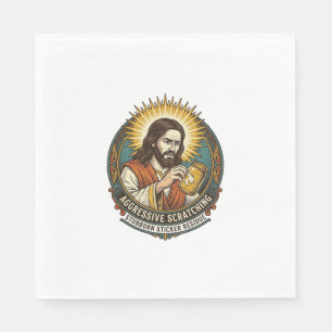 Jesus Ergert Afpellende Sticker Papier Resten Wink Servet