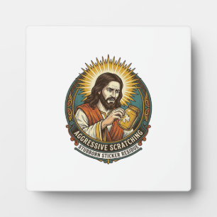 Jesus Ergert Afpellende Sticker Papierresten Winke Fotoplaat