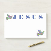 JÉSUS est des notes de seigneur post-it (Sur un bureau)