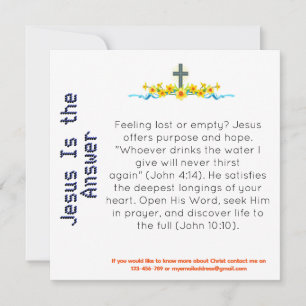 Jésus est la carte de témoin de réponse