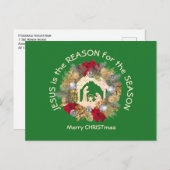 JÉSUS EST LA RAISON DE Noël Carte postale (Devant / Derrière)