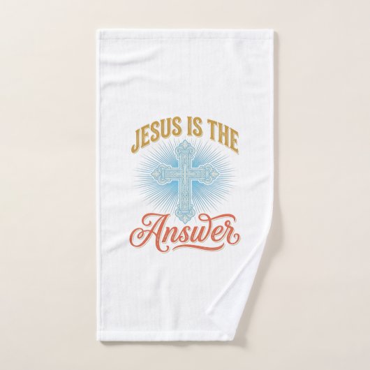 Jésus Est la Réponse Croix Chrétienne Conception V (Serviette à main)