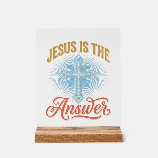 Jésus est la réponse Croix chrétienne Vector Desig (Recto)
