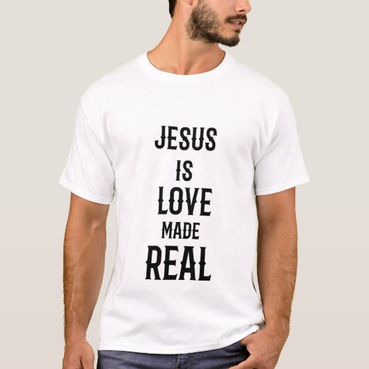 Jésus est l'amour fait vrai T-shirt Royal de luxe (Devant)