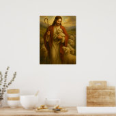 Jesus est le berger #3™ Affiche d'art mural LDS (Cuisine)