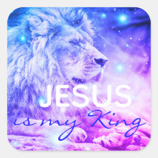Jésus est mon roi | Sticker Lion de la foi chrétie
