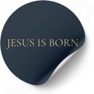 JÉSUS EST NÉ – Autocollant de Noël Minimal Navy