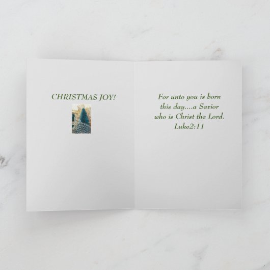 Jésus est né religieux Noël Luke CARTE de Noël (Intérieur)