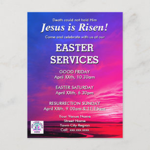 JÉSUS EST RISEN Easter Church Services Invitation