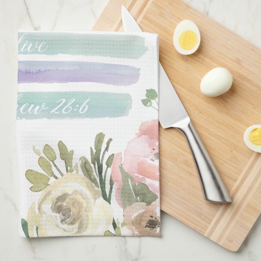 Jésus est serviette florale d'aquarelle vivante (Quart Plié)