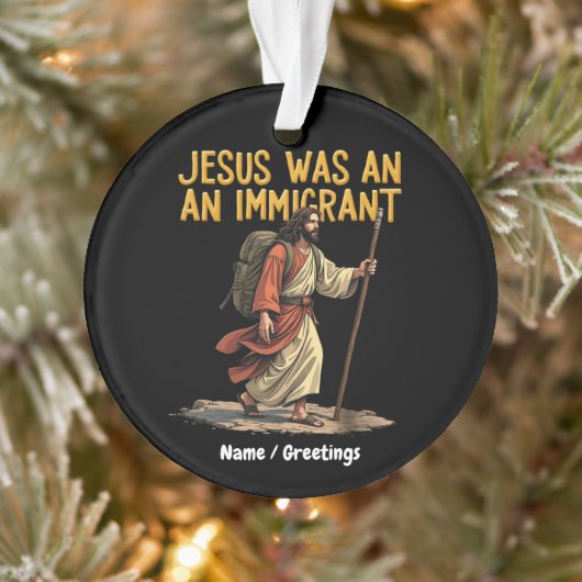 Jésus Est Un Immigrant Unique Cross Design Support (Arbre)