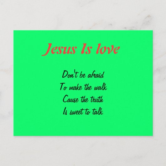 Jésus est une carte postale amour (Devant)