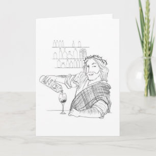 Jésus est vos cartes de voeux Bartender