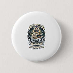 Jesus Estheetica Huidverzorging Vintage T-shirt Ch Ronde Button 5,7 Cm