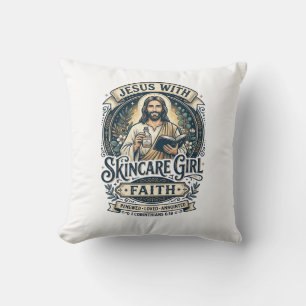 Jesus Estheetiker Huidverzorging Vintage T-shirt C Kussen