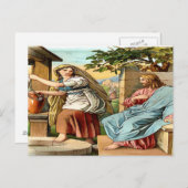 jésus et femmes à la carte postale du puits (Devant / Derrière)