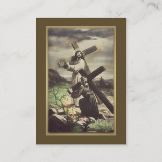 Jésus et jeune fille portant la carte sainte (Devant)