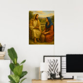 Jésus et la femme au puits ™ Affiche murale SDD (Bureau à domicile)