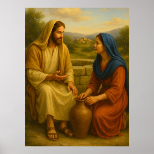 Jésus et la femme au puits ™ Affiche murale SDD (Devant)