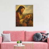 Jésus Et L'Homme Aveugle™ LDS Toile D'Art Mur (Insitu(Salon))