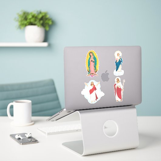 Jésus et Marie ont mis un autocollant (Ordinateur portable sur le bureau)