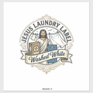 Jesus Étiquette De Linge Lavé Blanc Jesus Linge La
