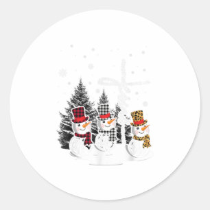 Jesus Faith Hope Love Snowman Kerstman Ronde Sticker