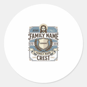 Jesus familienaam Crest Jesus familienaam Crest Ch Ronde Sticker