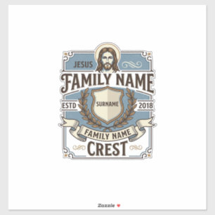 Jesus familienaam Crest Jesus familienaam Crest Ch Sticker