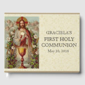 Jesus First Heilige Communion Angels Lace Gastenboek (Voorkant)
