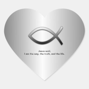 Jesus Fish Christelijk Scripting Way Truth Life Hart Sticker