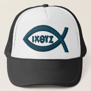 Jesus Fish Christelijk Symbool Trucker Pet