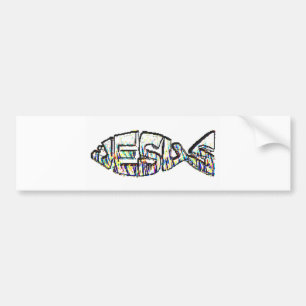 Jesus Fish Rainbow-Bumpersticker Bumpersticker