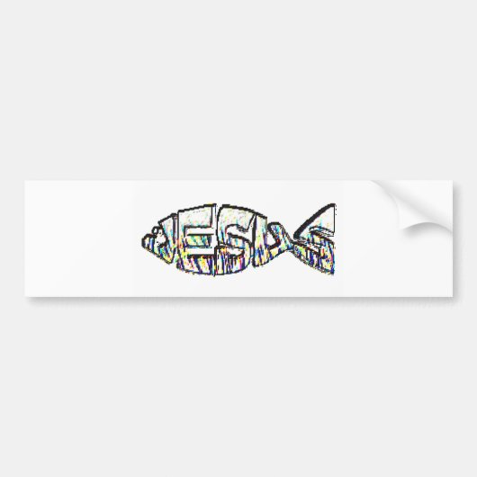 Jesus Fish Rainbow-Bumpersticker Bumpersticker (Voorkant)