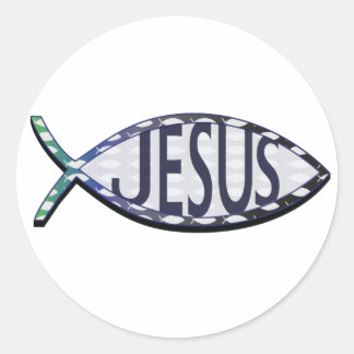 Jesus Fish Ronde Sticker