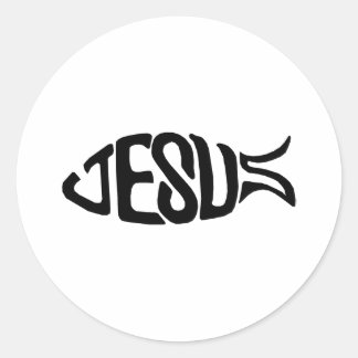 Jesus Fish Ronde Sticker