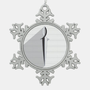 Jesus Fish Sword en Shadow Tin Sneeuwvlok Ornament