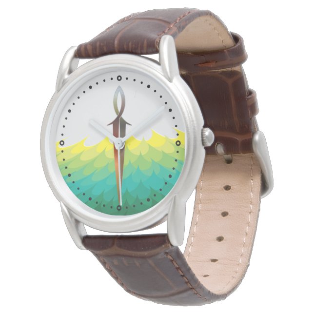 Jesus Fish Sword Horloge (Gekanteld)