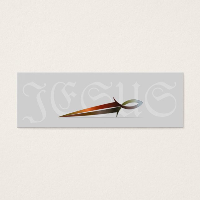 Jesus Fish Sword - Scriptkaarten Mini Visitekaartjes (Voorkant)