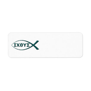 Jesus Fish Symbol Adresetiketten Etiket