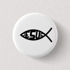 Jesus Fish Symbool Button