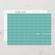 Jesus Fish Text Visitor Kaart