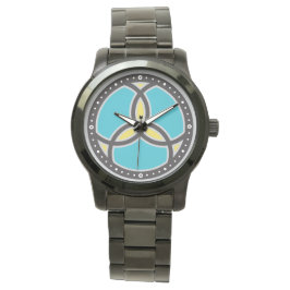 Jesus Fish Trinity Glas in lood Logo Horloge