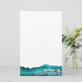 Jesus Fish Wavy Waters Briefpapier (Staand voorkant)