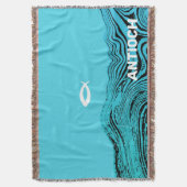 Jesus Fish Wavy Waters Deken (Voorkant Verticaal)