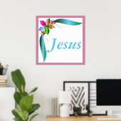 JESUS FLOWER RIBBON POSTER (Thuiskantoor)