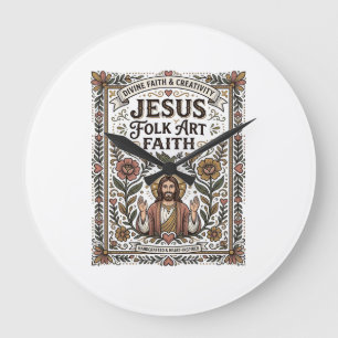 Jesus Folk Art Geloof Jesus Folk Art Christelijk G Grote Klok